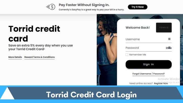 Login Portal Torrid Credit Card